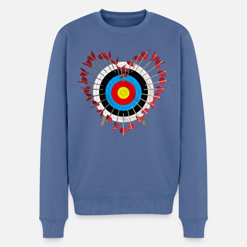 Cœurs cibles - Pull Premium bio Homme - bleu pigeon