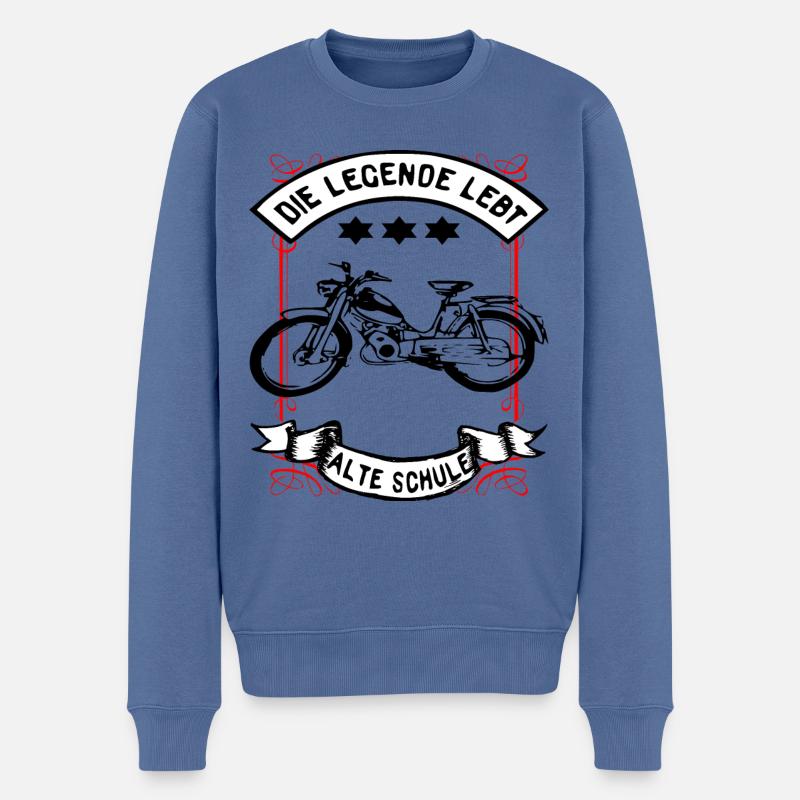Zündapp Bergsteiger MD 25 Mofa Kult - Männer Premium Bio Pullover - Taubenblau