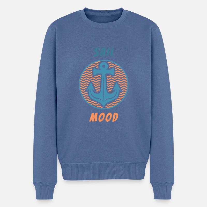 Sail-Mood - Männer Premium Bio Pullover - Taubenblau