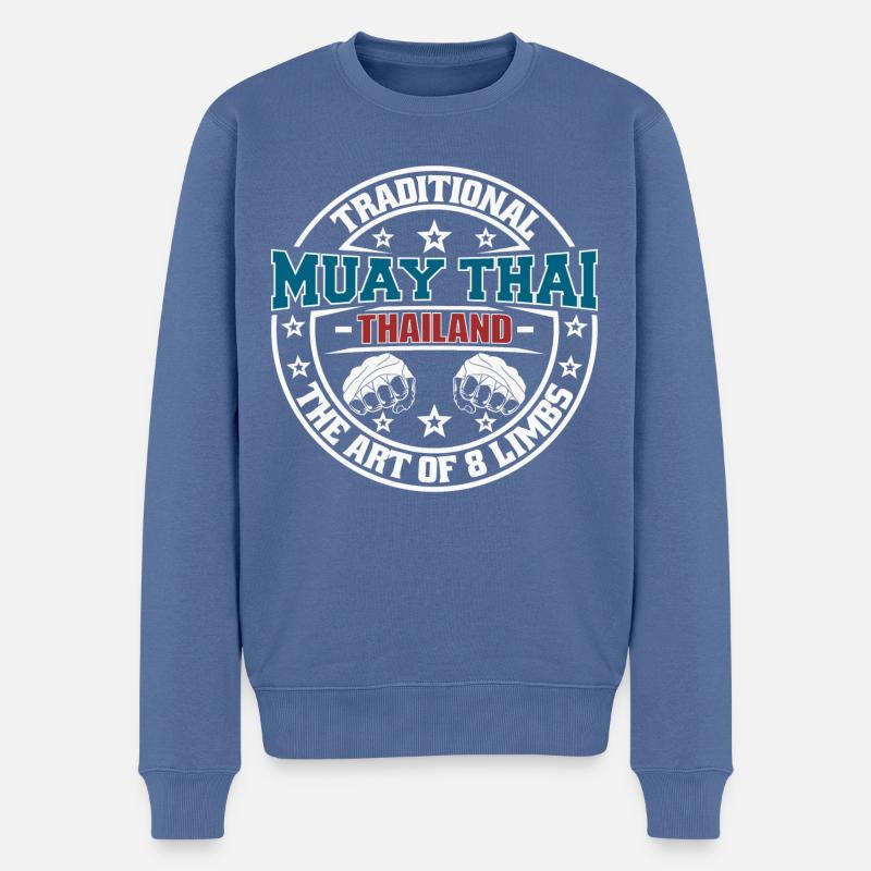 Muay Thai Thailand - Pull Premium bio Homme - bleu pigeon