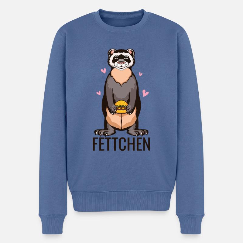 Frettchen ferret - Männer Premium Bio Pullover - Taubenblau