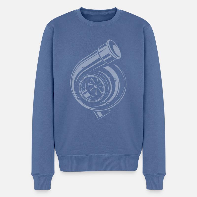 Turbo - Männer Premium Bio Pullover - Taubenblau