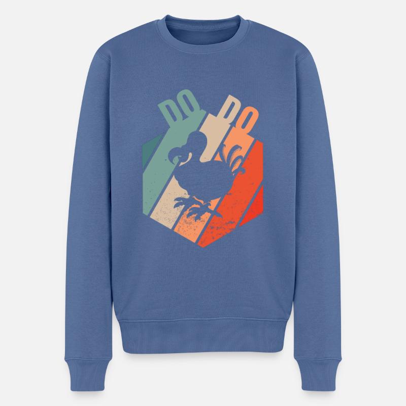 DODO Eiszeit Dinosaurier retro - Männer Premium Bio Pullover - Taubenblau