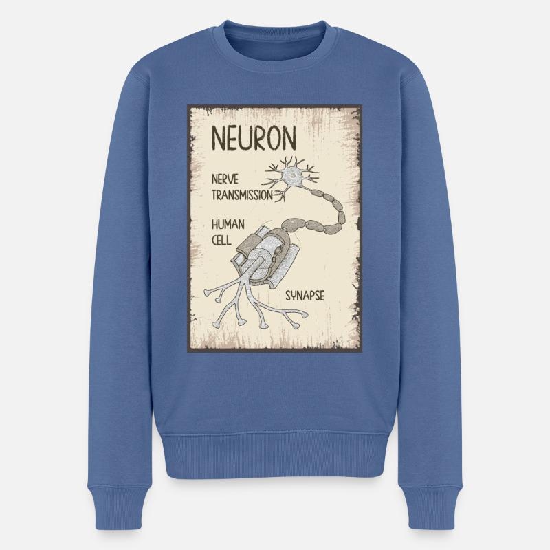 Neuron - Pull Premium bio Homme - bleu pigeon