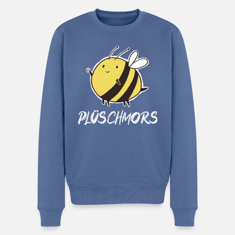 Plüschmors Plattdeutsch Hummel Biene Insekt - Männer Premium Bio Pullover - Taubenblau