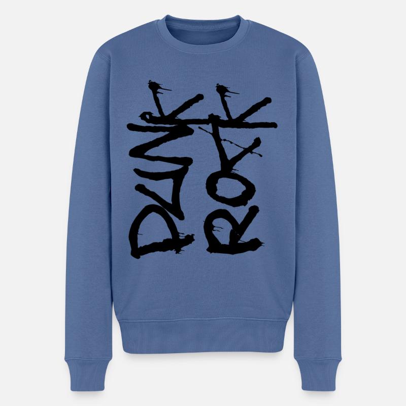 Punk-Rock - Männer Premium Bio Pullover - Taubenblau