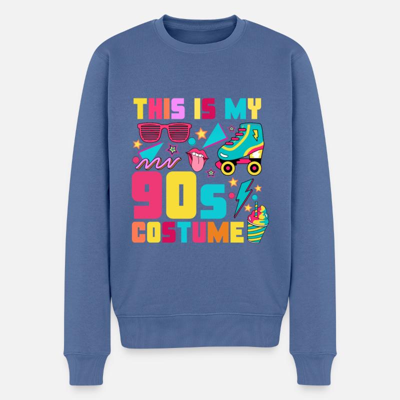 Das ist mein 90s Kostüm - Männer Premium Bio Pullover - Taubenblau