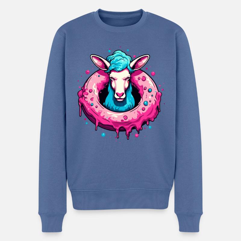 Le mouton Donut - Pull Premium bio Homme - bleu pigeon
