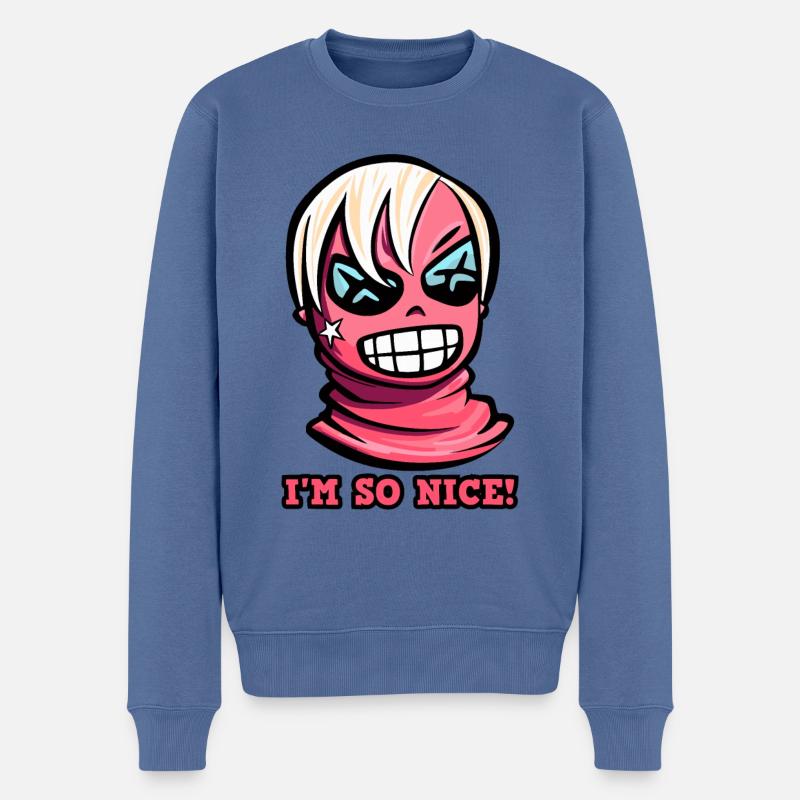 Ich bin so nett - Männer Premium Bio Pullover - Taubenblau
