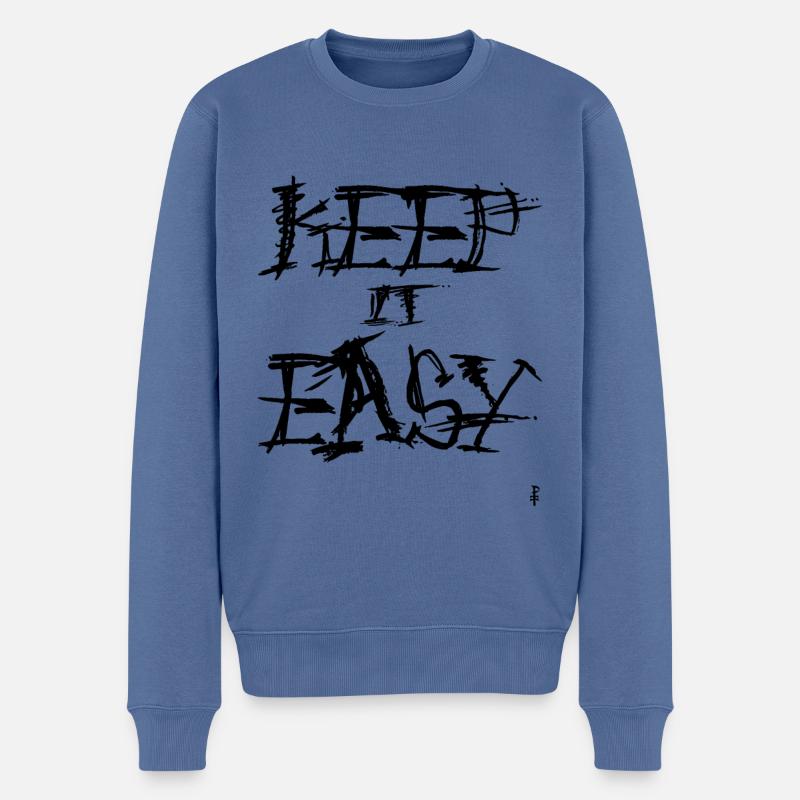 Keep it Easy - Männer Premium Bio Pullover - Taubenblau