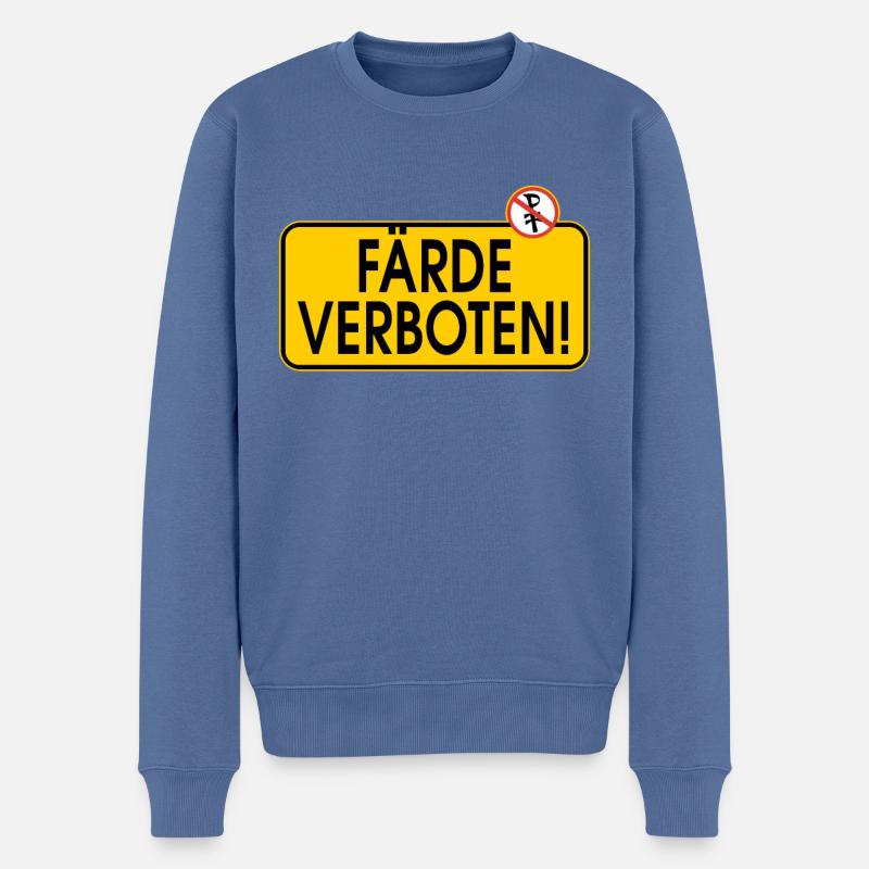 ACHTUNG! Pferde verboten - Männer Premium Bio Pullover - Taubenblau