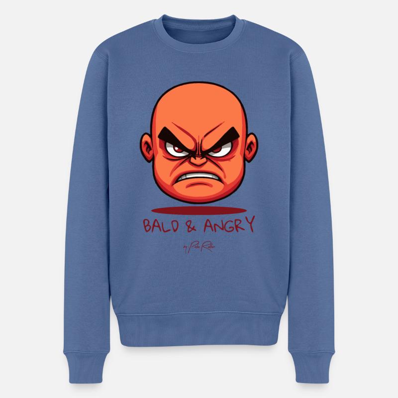 Glatze und Wütend - Männer Premium Bio Pullover - Taubenblau