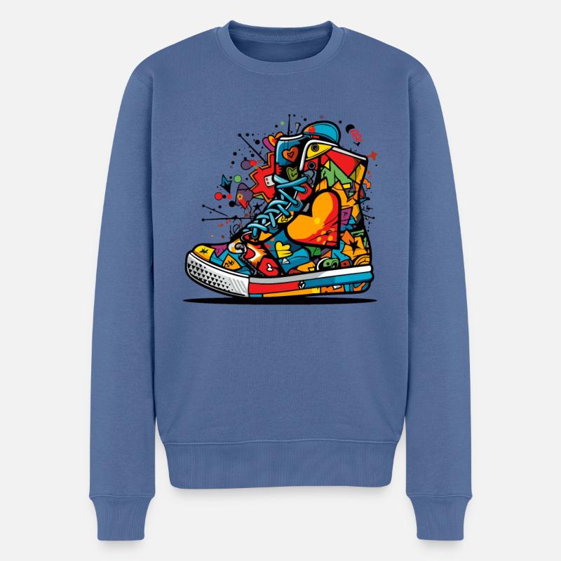 Sneaker d’amour Graffiti - Pull Premium bio Homme - bleu pigeon