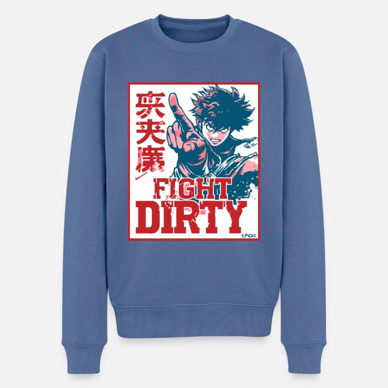Anime Arts Martiaux : Combattez Dirty - Pull Premium bio Homme - bleu pigeon
