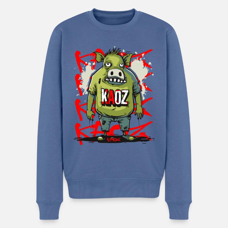 L’existence d’un cochon - Pull Premium bio Homme - bleu pigeon