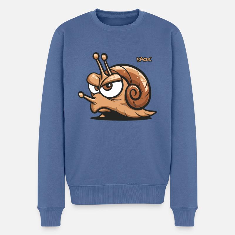 Ein genervte Schnecke - Männer Premium Bio Pullover - Taubenblau