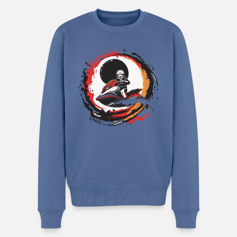 Jet Ski Éclaboussures d’eau - Pull Premium bio Homme - bleu pigeon