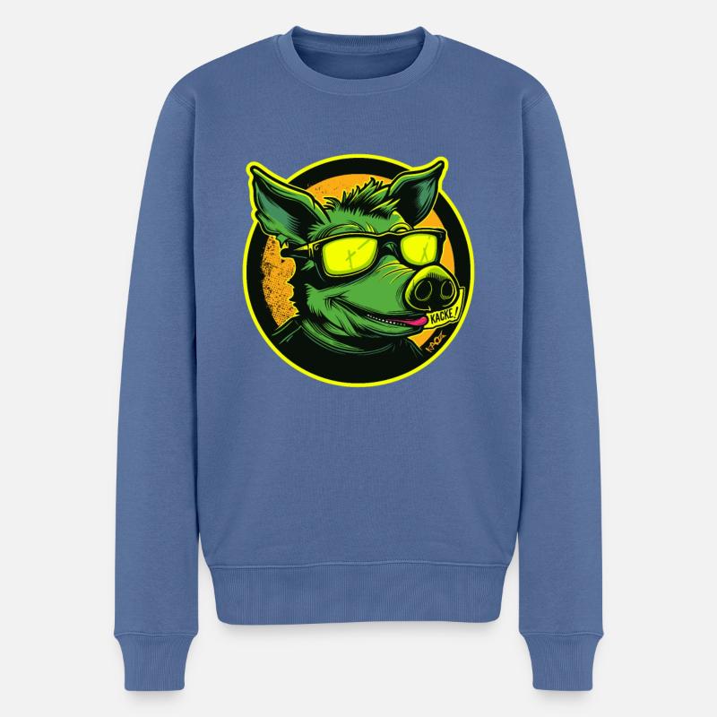 Cochon frais vert : Tout caca - Pull Premium bio Homme - bleu pigeon