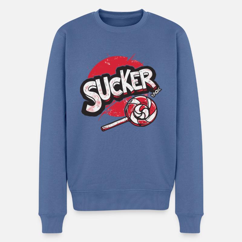 La sucette sucette craint - Pull Premium bio Homme - bleu pigeon