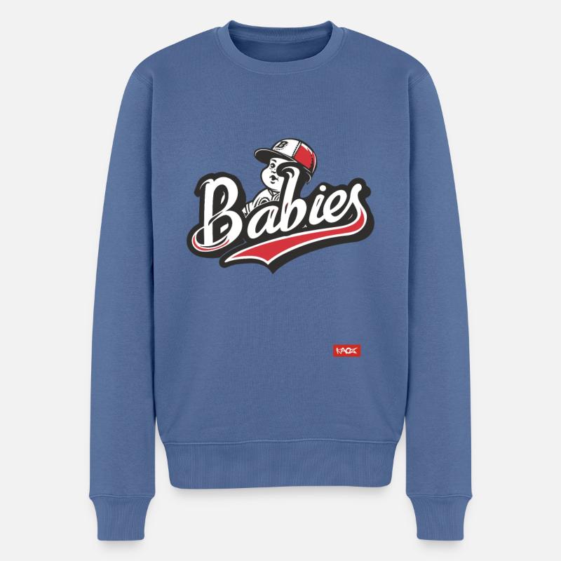 Parodie auf ein Baseball-Baby-Team - Männer Premium Bio Pullover - Taubenblau