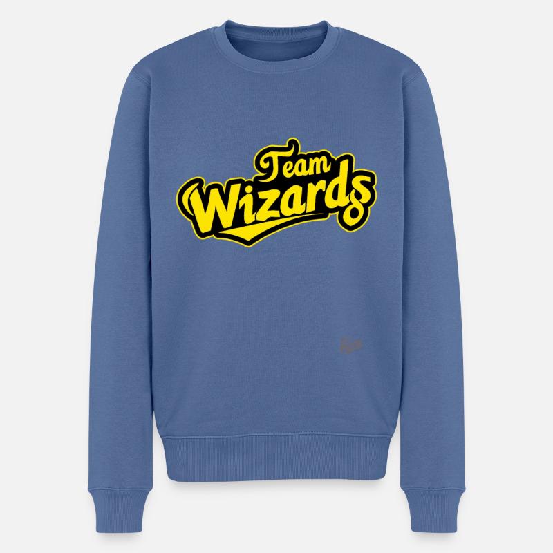 Simple membre de l'équipe Wizard - Pull Premium bio Homme - bleu pigeon