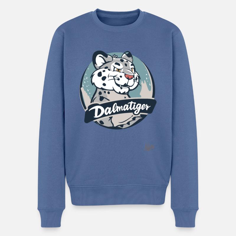 Der Dalmatiger: Der Dalmatiner-Tiger - Männer Premium Bio Pullover - Taubenblau