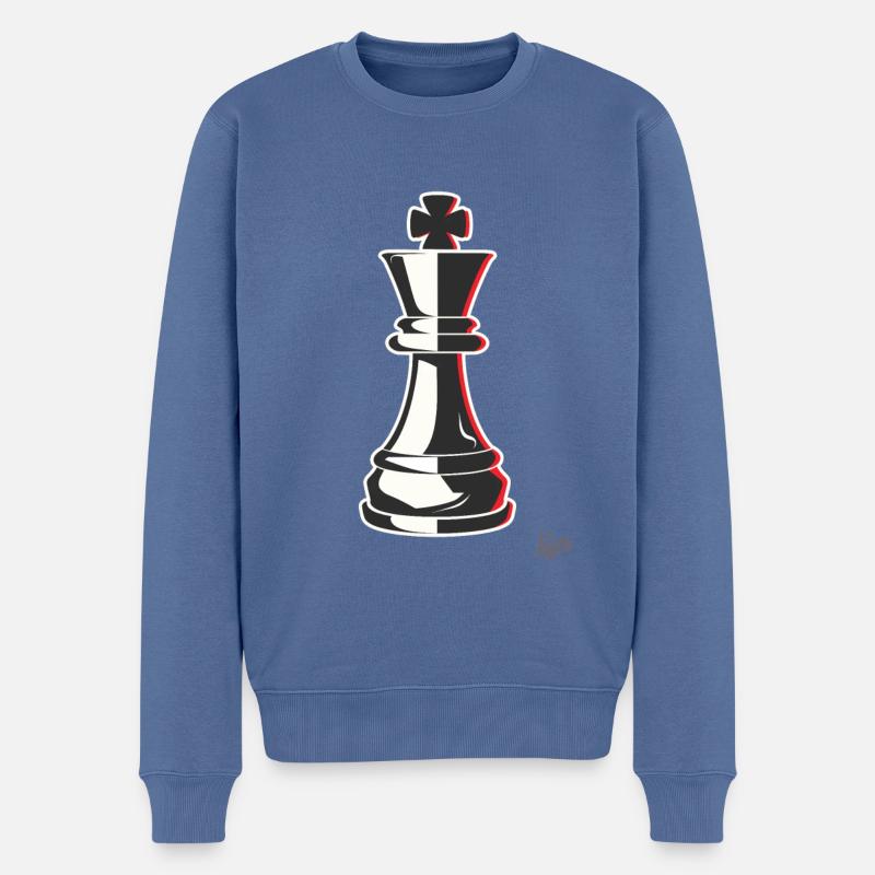König des Schach - Männer Premium Bio Pullover - Taubenblau