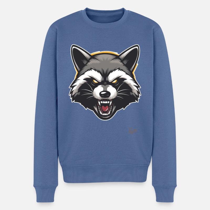 Randy Rakete: Der freche Waschbär - Männer Premium Bio Pullover - Taubenblau