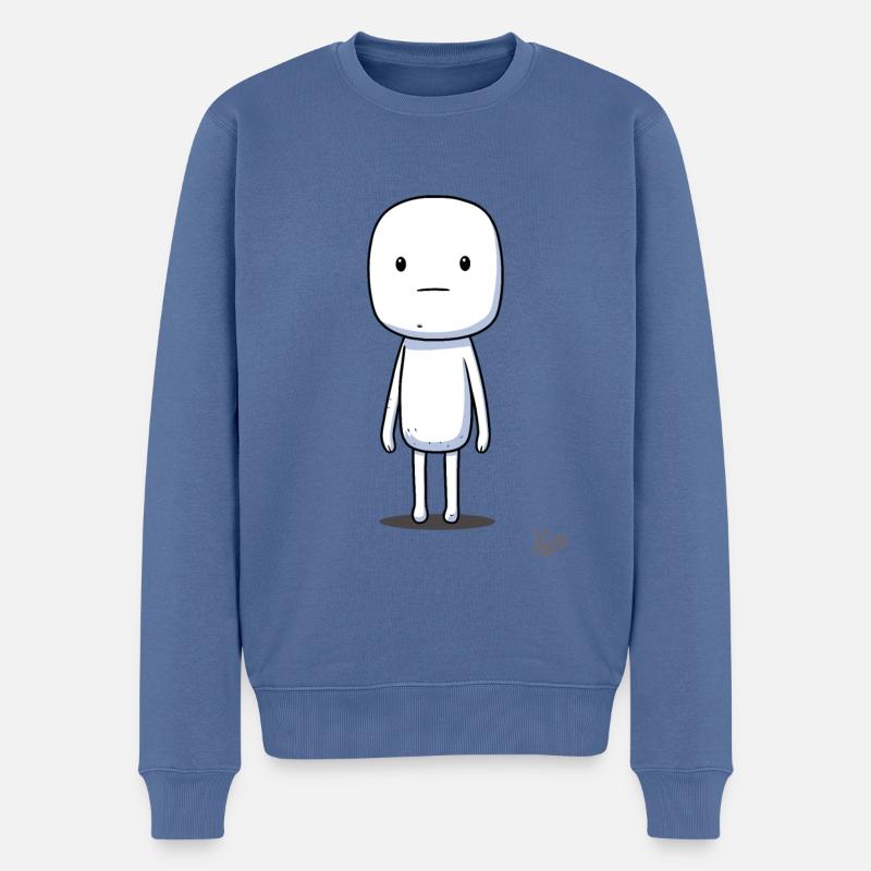 Marshmallow Guy : Le copain allumette - Pull Premium bio Homme - bleu pigeon