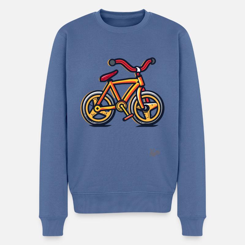 Mein erstes Fahrrad - Männer Premium Bio Pullover - Taubenblau