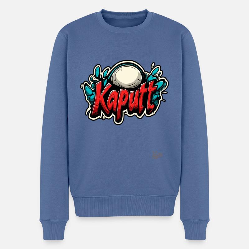 Kaputt: Meisterwerke der Zerstörung - Männer Premium Bio Pullover - Taubenblau