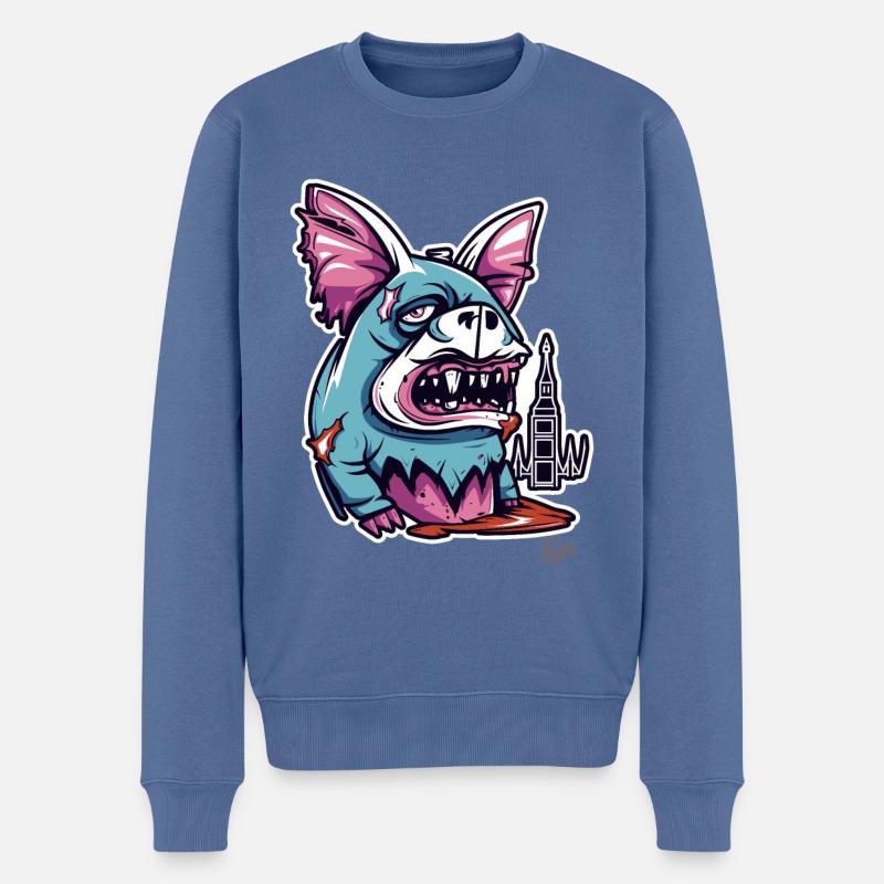 Créature monstrueuse - Pull Premium bio Homme - bleu pigeon