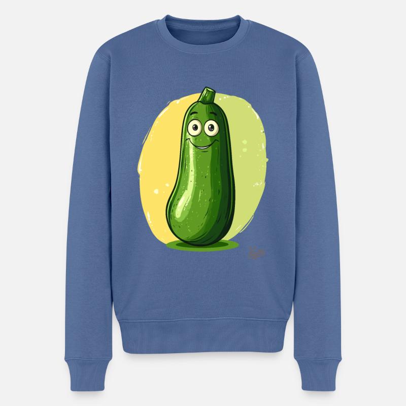 Courgettes drôles et déplacées. - Pull Premium bio Homme - bleu pigeon