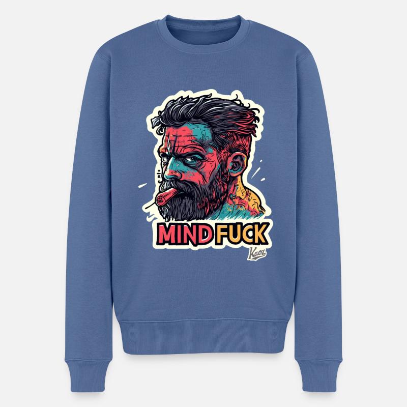 Harter Kerl Mind Fuck - Männer Premium Bio Pullover - Taubenblau