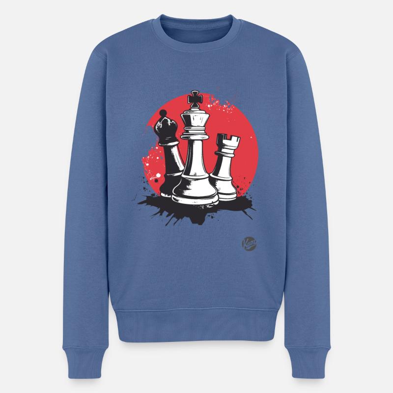 König, Turm und Läufer Schach - Männer Premium Bio Pullover - Taubenblau