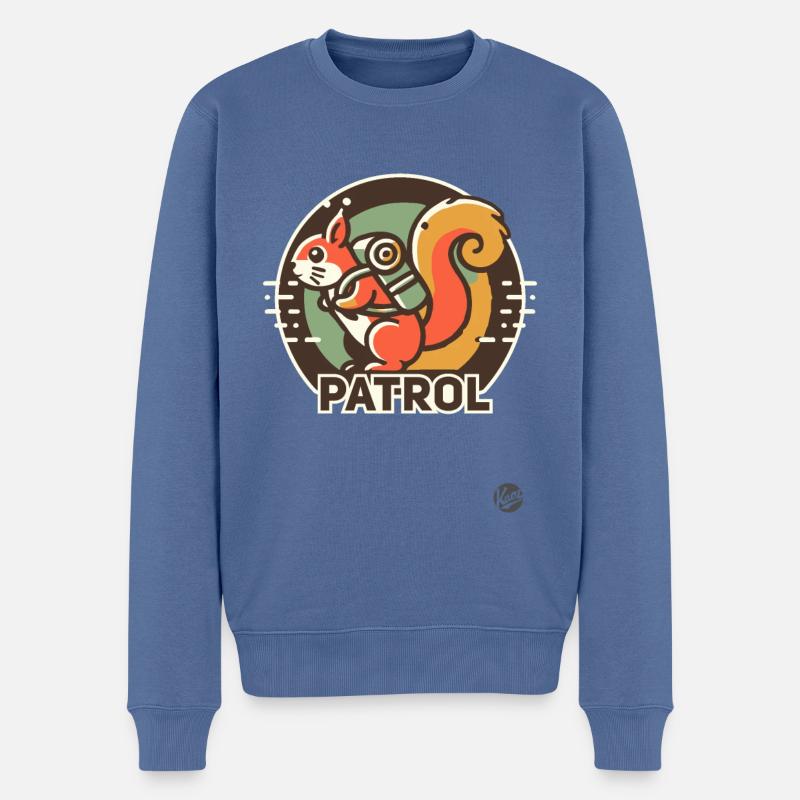 Waldpatrouille Camper Eichhörnchen - Männer Premium Bio Pullover - Taubenblau