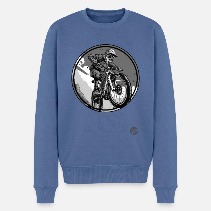 VTT de descente - Pull Premium bio Homme - bleu pigeon