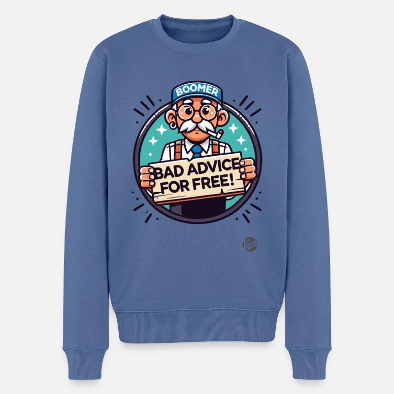 Boomer, Schlechte Ratschläge Gratis - Männer Premium Bio Pullover - Taubenblau