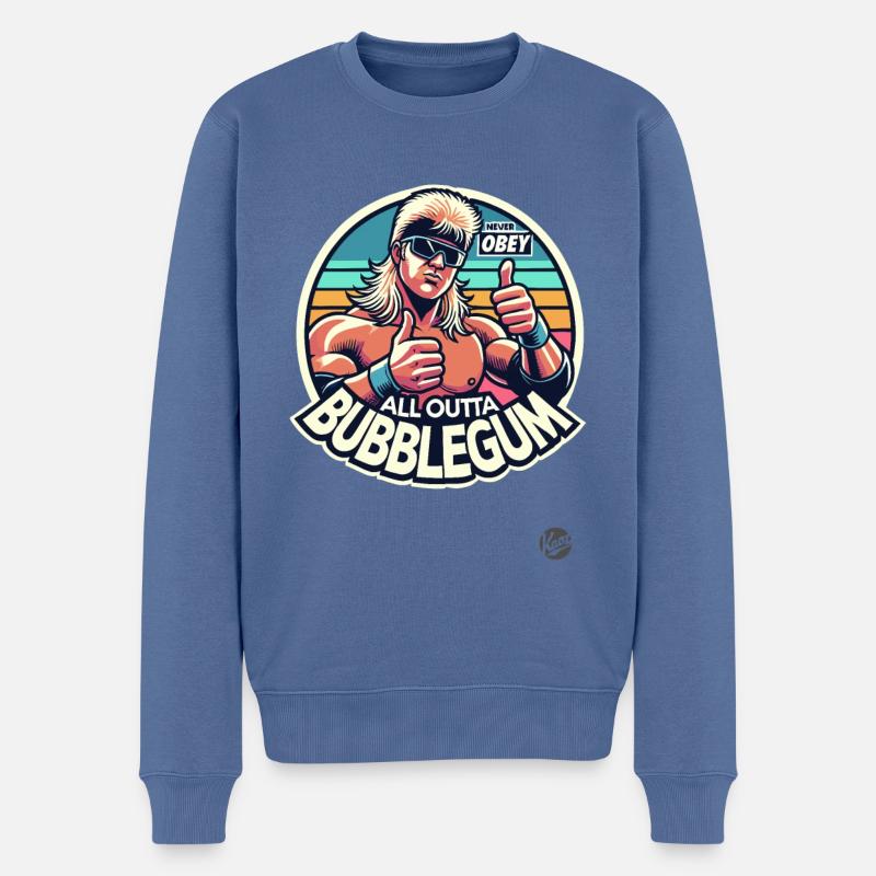 Never Obey, All Outta Bubblegum - Männer Premium Bio Pullover - Taubenblau