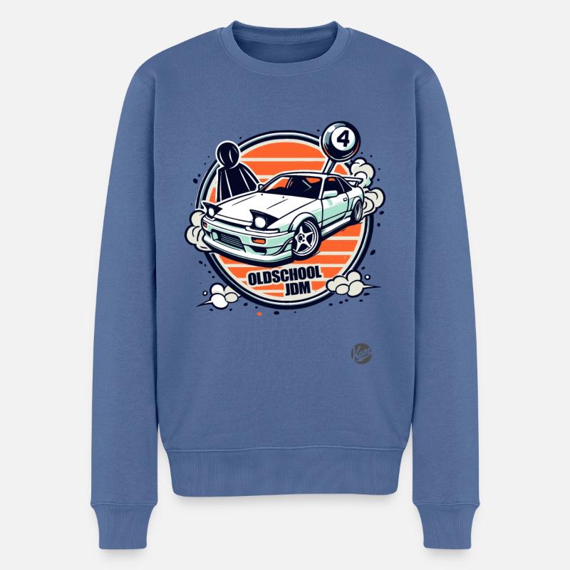 Oldschool JDM Drift Car Racer - Pull Premium bio Homme - bleu pigeon