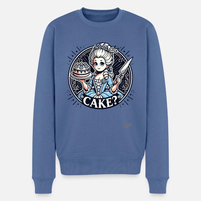 Marie Antoinette serviert Revolution Kuchen - Männer Premium Bio Pullover - Taubenblau