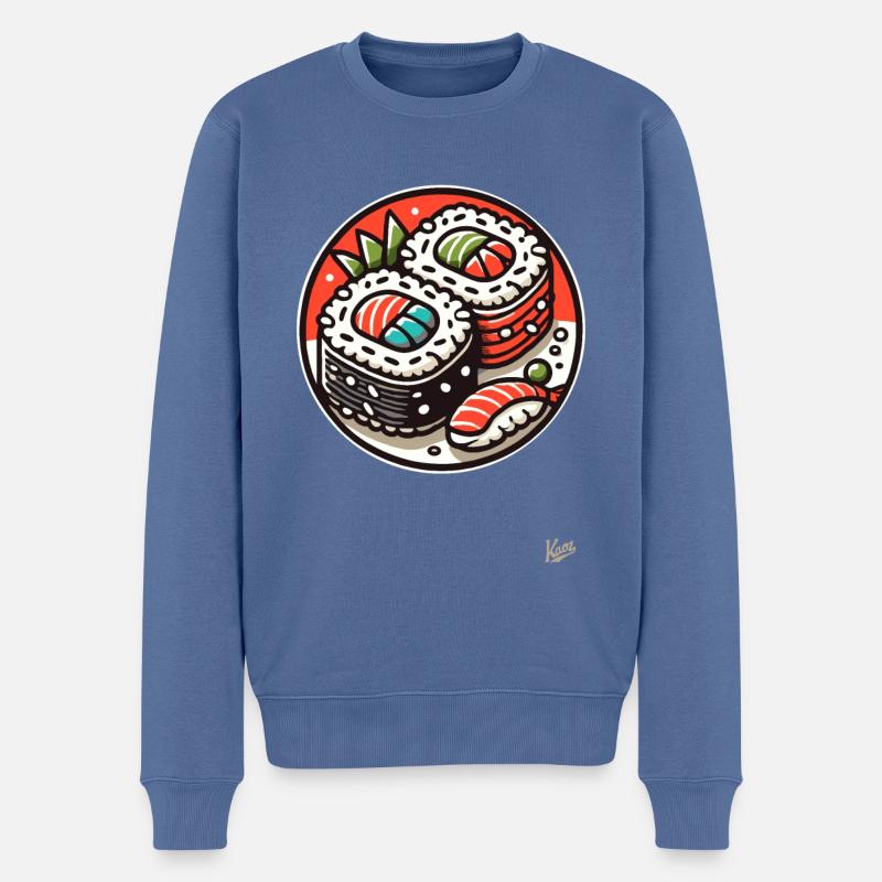 Sushi - Männer Premium Bio Pullover - Taubenblau