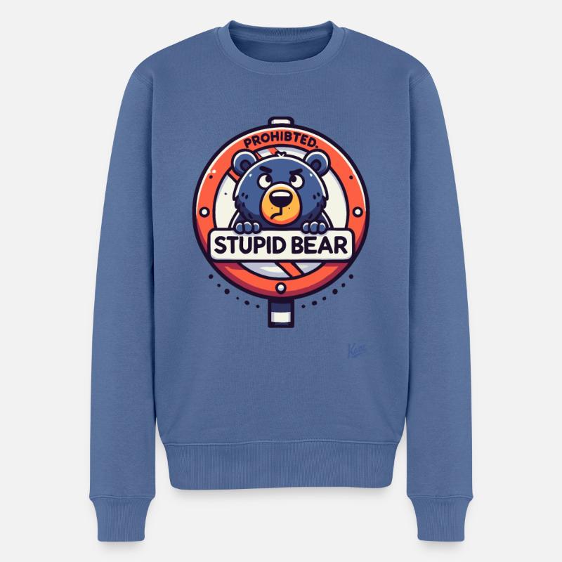Dummer Bär Verboten - Männer Premium Bio Pullover - Taubenblau