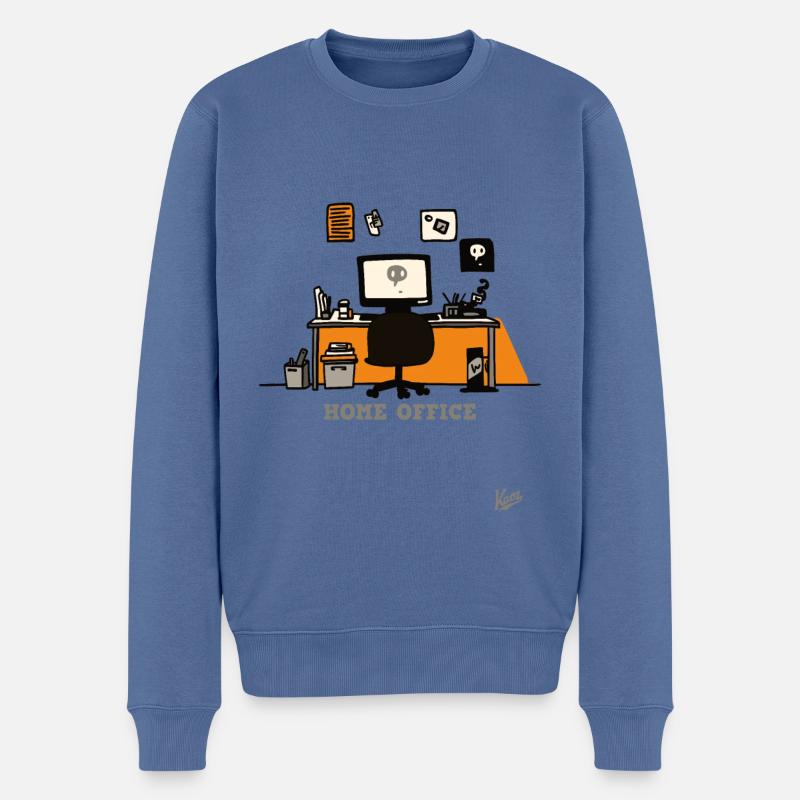 Bureau à domicile - Pull Premium bio Homme - bleu pigeon