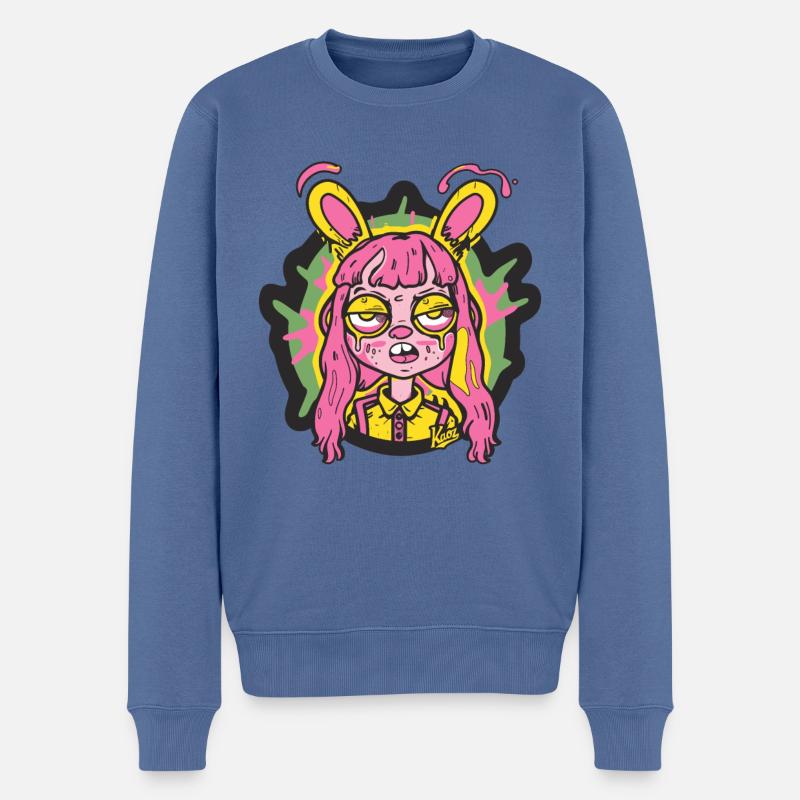 Ein seltsamer Hase - Männer Premium Bio Pullover - Taubenblau