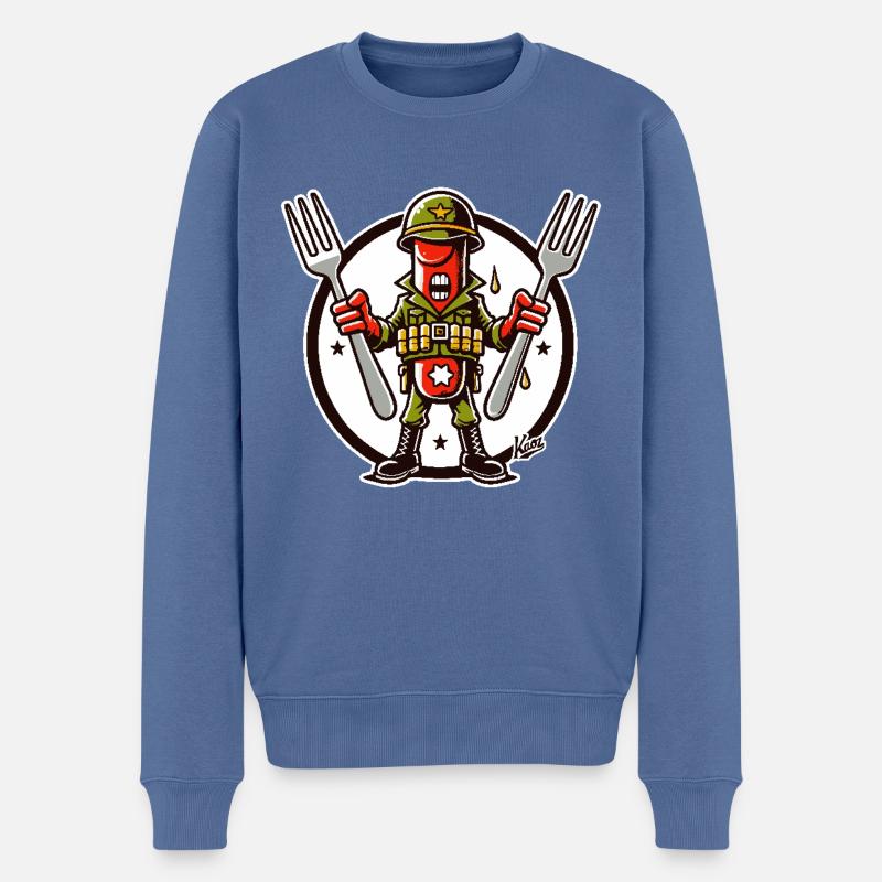 Capitaine de Wurst - Pull Premium bio Homme - bleu pigeon