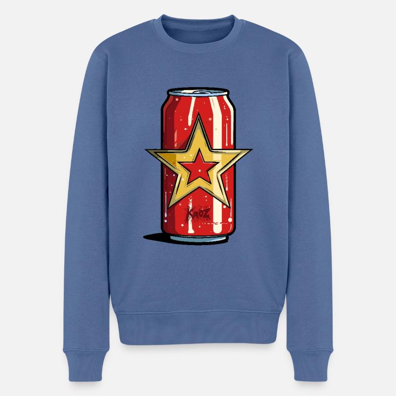 Canette de boisson gazeuse rafraîchissante - Pull Premium bio Homme - bleu pigeon