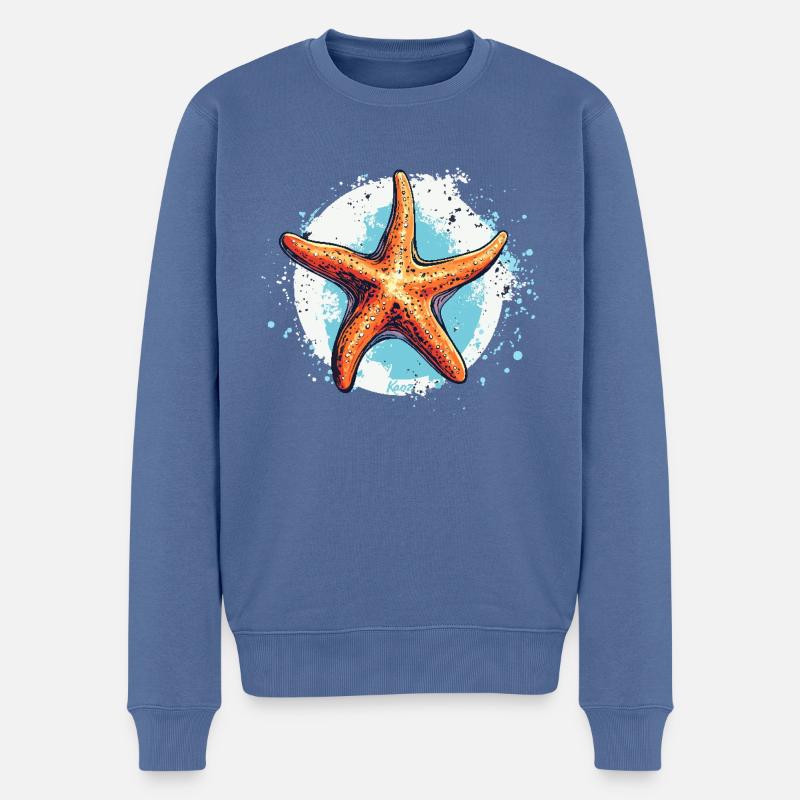 Une étoile de mer - Pull Premium bio Homme - bleu pigeon