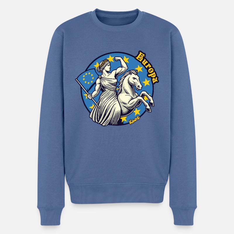 L’Europe, belle et forte - Pull Premium bio Homme - bleu pigeon