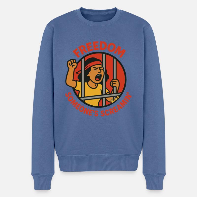 Cri de liberté - Pull Premium bio Homme - bleu pigeon